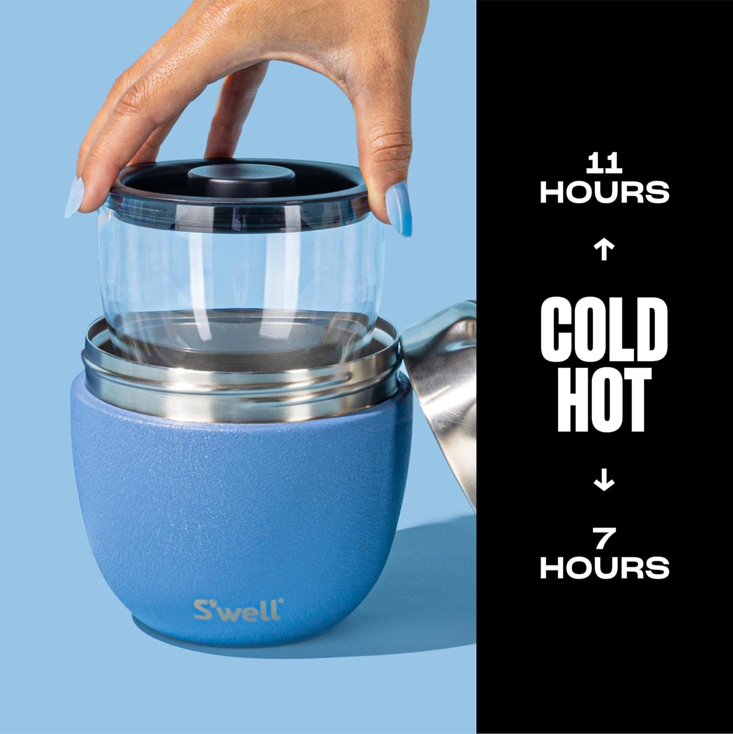 S'well Eats Stainless Steel Food Bowls, 21.5oz, Desert Sky, Triple-Layered Vacuum-Insulated Containers Keeps Food Cold for 11 Hours and Hot for 7 hours, Condensation Free, BPA Free - Image 2