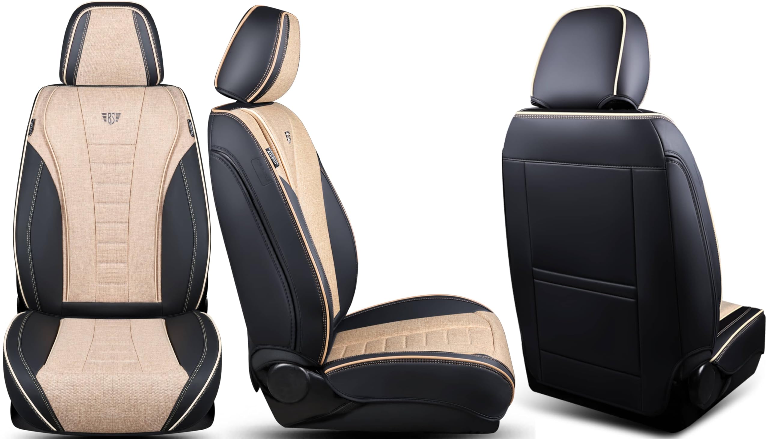 Autositzbezüge Universal für PKW & SUV – Premium Schonbezüge Komplettset Schwarz, hochwertig verarbeitet für mehr Sitzkomfort, Airbag-kompatibel Sitzauflage, für Vorder- und Rücksitze