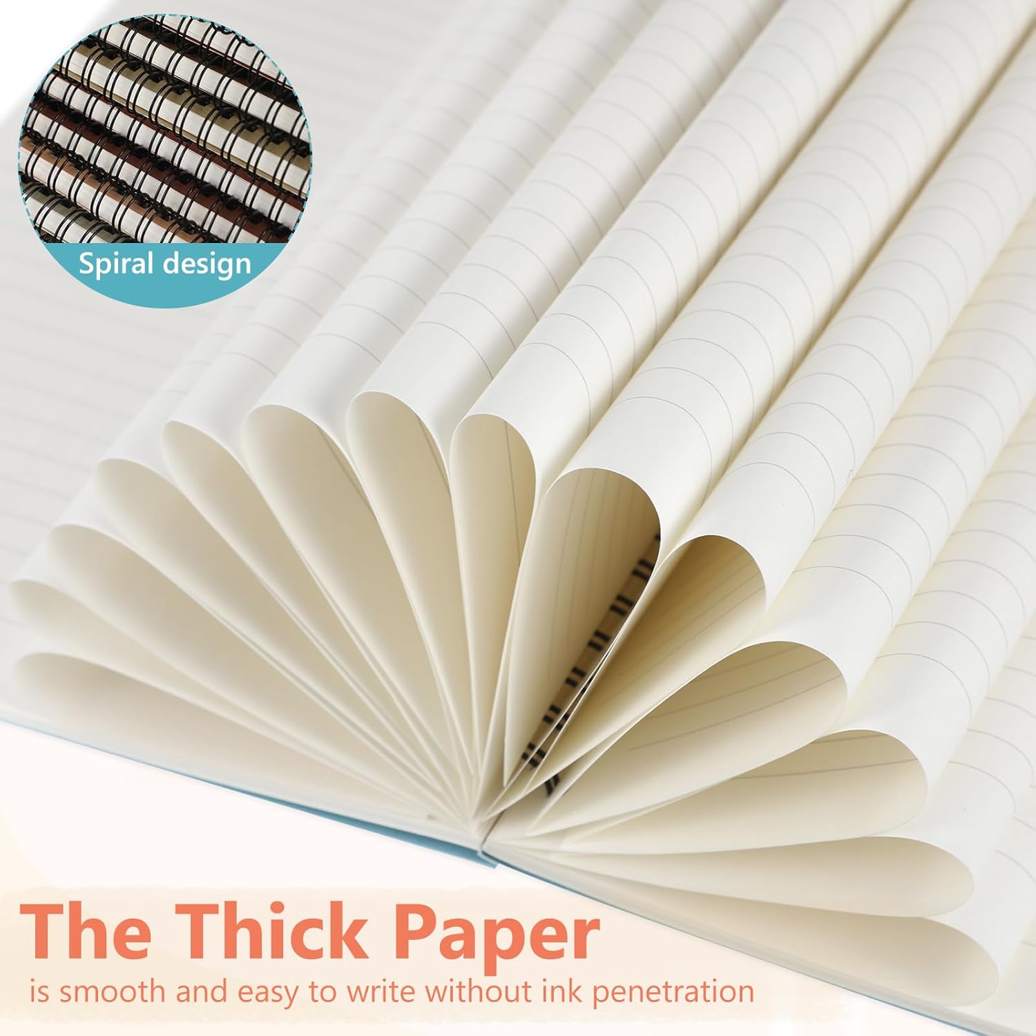 Fuutreo 24 Pcs Spiral Notebook for Work A5 8.3 x 5.7 Inch College Ruled Spiral Journal Notebook Kraft Cover, 12 Color, 60 Sheets, 120 Pages for Office School Supplies(Candy Color)
