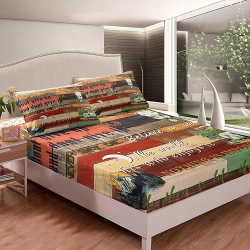 Vista 9 de Erosebridal Juego de sábanas de Happy Camping King, accesorios para cámper para niños, adolescentes y adultos, sábana bajera ajustable de dibujo