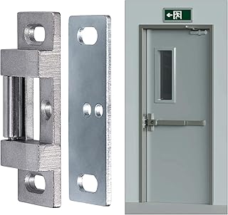 Fire Rated Rim Strike for Panic Exit Device, Surface Roller Strike Plate for Push/Cross Bar, Universal Striker for Storefront/Commercial/Household Emergency Exit Door