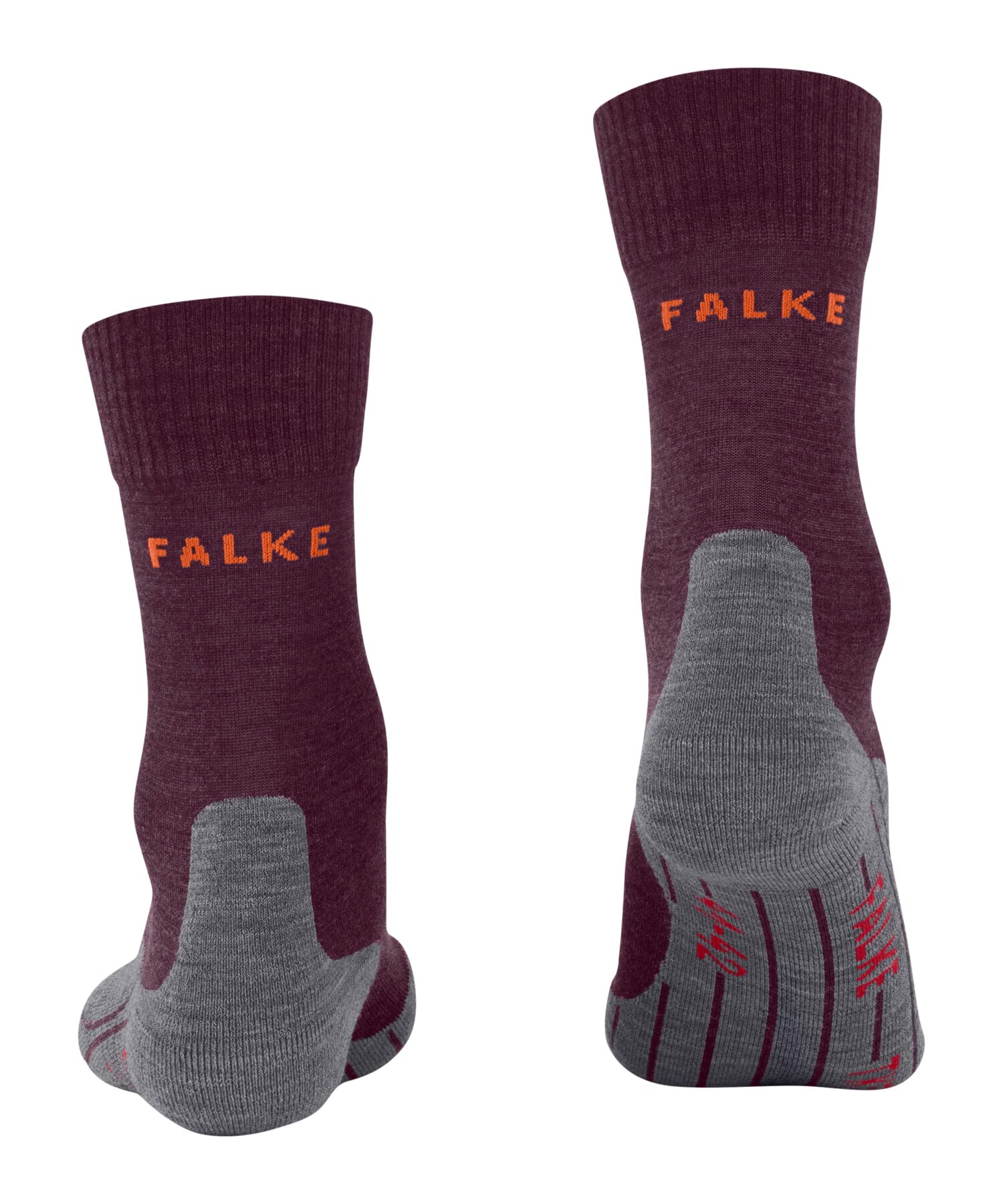 FALKE Kobiety Skarpety do wędrówek TK5 Wander W So Wełna przeciw pęcherzom cienkie 1 Para, Czerwony Grape Wine 8213, 37-38