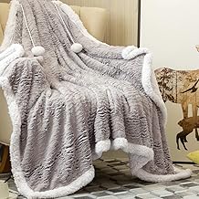 Vangao Wearable Blanket Hooded Throw Blanket Striped Fluffy Heavy Duty for Couch Chair Bed Sofa Sherpa Reverse 50x70 Inch Brindle