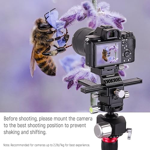 Miniatura 7 de NEEWER Deslizador de riel de enfoque macro de 4 vías con placa de liberación rápida, rosca de 14 "-20 para fotografía macro y disparo de primer