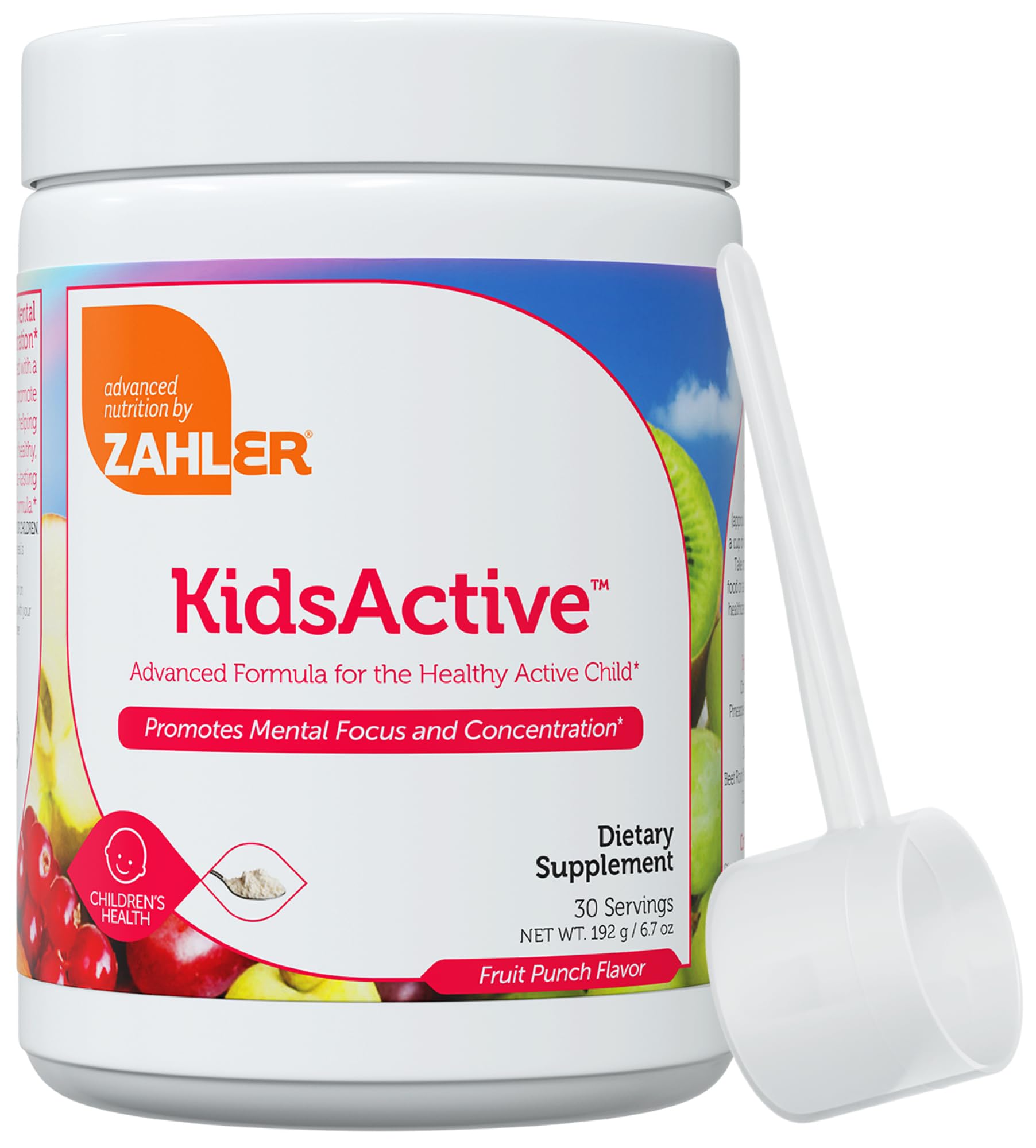 Zahler KidsActive, Kids Concentration Formula Powder, All Natural Children’s Supplement Supporting Focus, Certified Kosher, 30 Servings Fruit Punch Flavored Pow