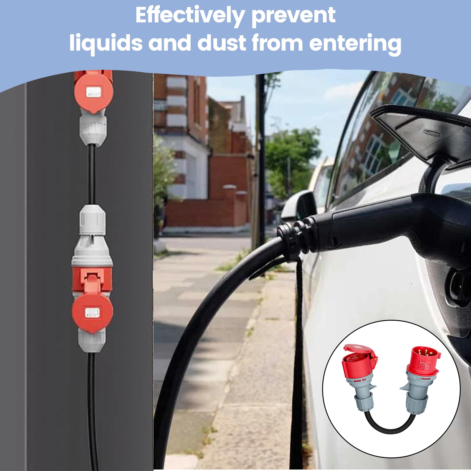 CEE Adapter 32A Auf 16A,Starkstrom Adapter,3 Phasen,5 Polig,Tragbar, Geeignet Für Ladegeräte Für Elektrofahrzeuge, Industrielle Anwendungen Industrie Und Haushalt (32-16)