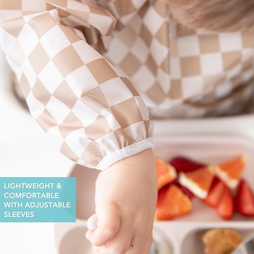 Miniatura 28 de Bumkins - Babero con mangas - Para niños y niñas, bebés y niños pequeños de 6 a 24 meses - Ligero, duradero, impermeable - Babero de manga larga -