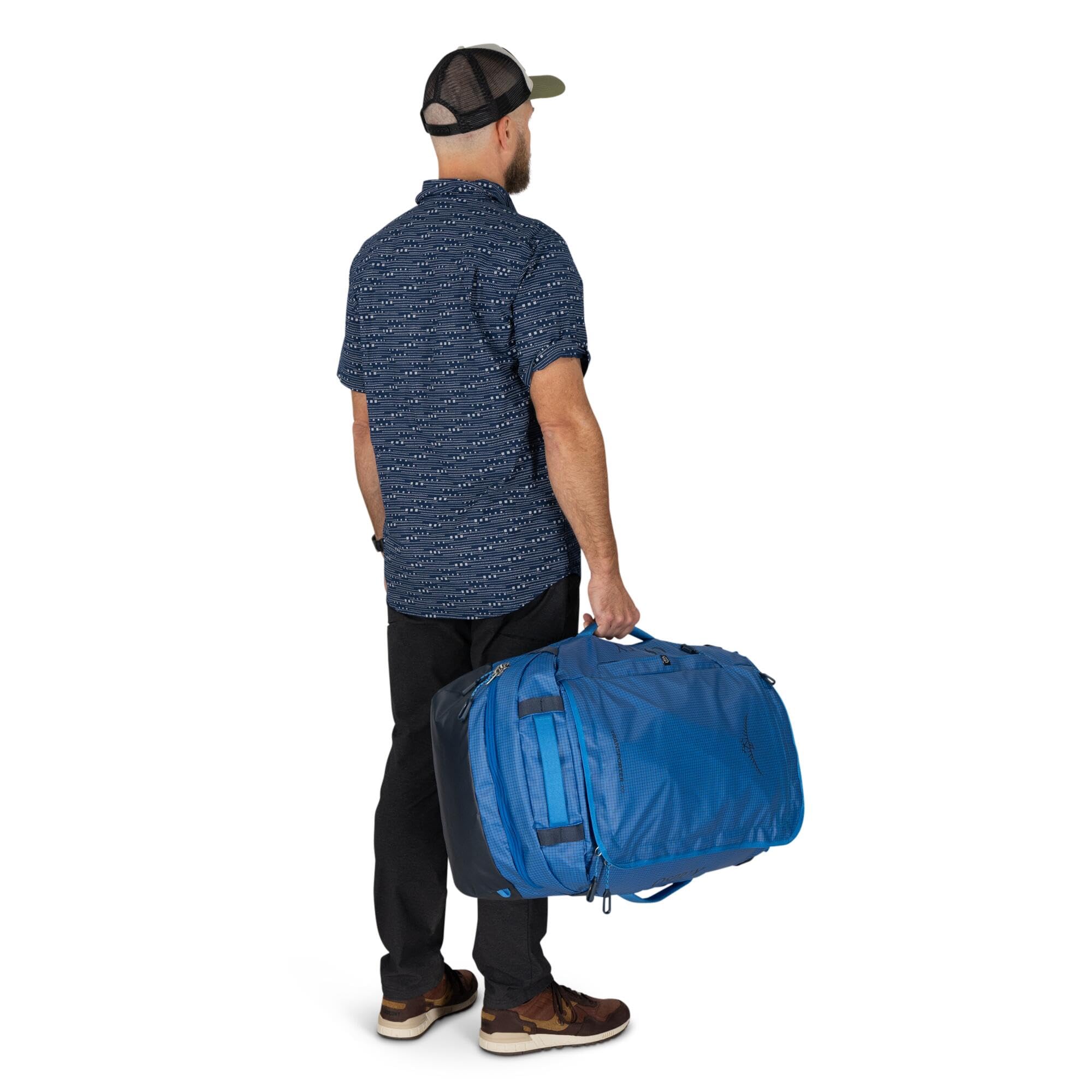 Osprey Transporter Squffel - Borsa da viaggio quadrata resistente, con apertura da 70 l, foglia di pino
