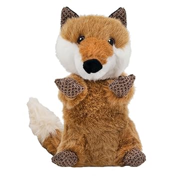 Best Pet Supplies Dog Chew Toys for Small and Medium Dogs, Tough Interactive Squeaky Plush Stuffed Animal Toys, Fox, PT511