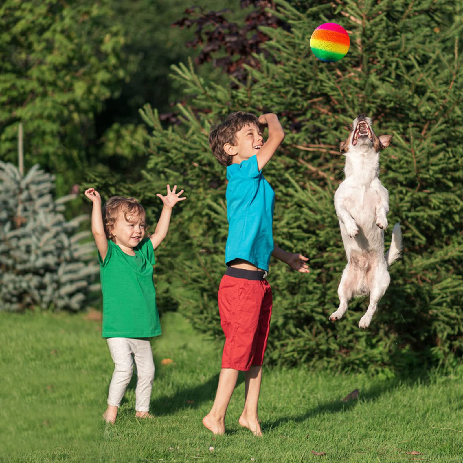 GAROMIA 2 Pallone da Calcio Arcobaleno Palline da Spiaggia Palla da Calcio in PVC per Bambini Giocare a Palla Calcio Palline Morbide Pallone Gonfiabile per Interni ed Esterni