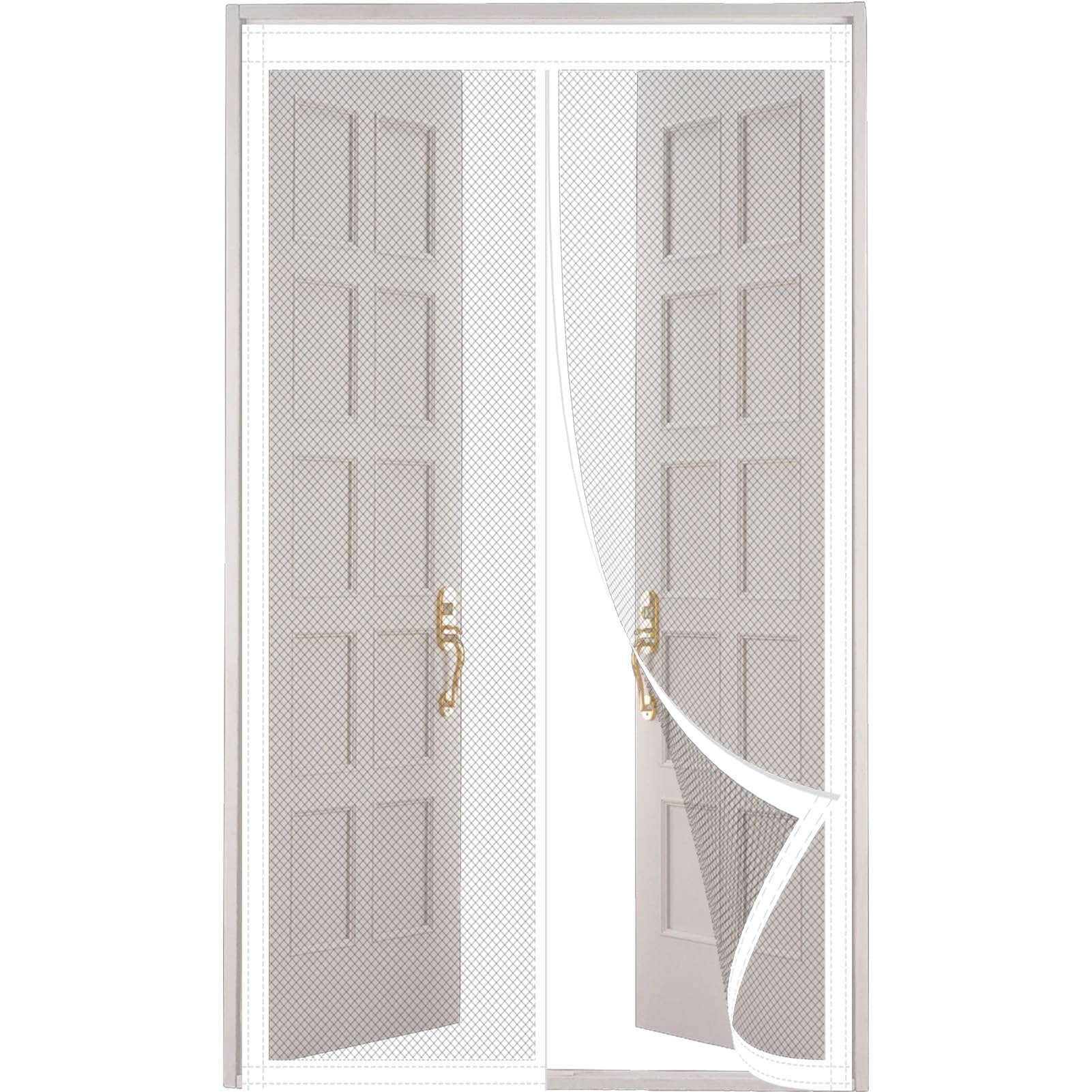Moustiquaire de porte magnétique blanche 108 x 230 cm pour salon