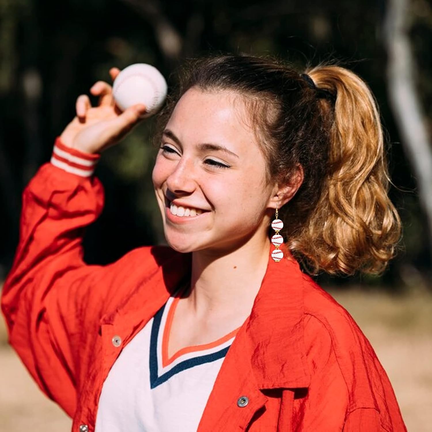 Baseball Earrings for Women Baseball Mom Essentials Accessories Gifts Lightweight Game Day Team Sports Earrings Jewelry Party Favors Shirts Women - Image 5