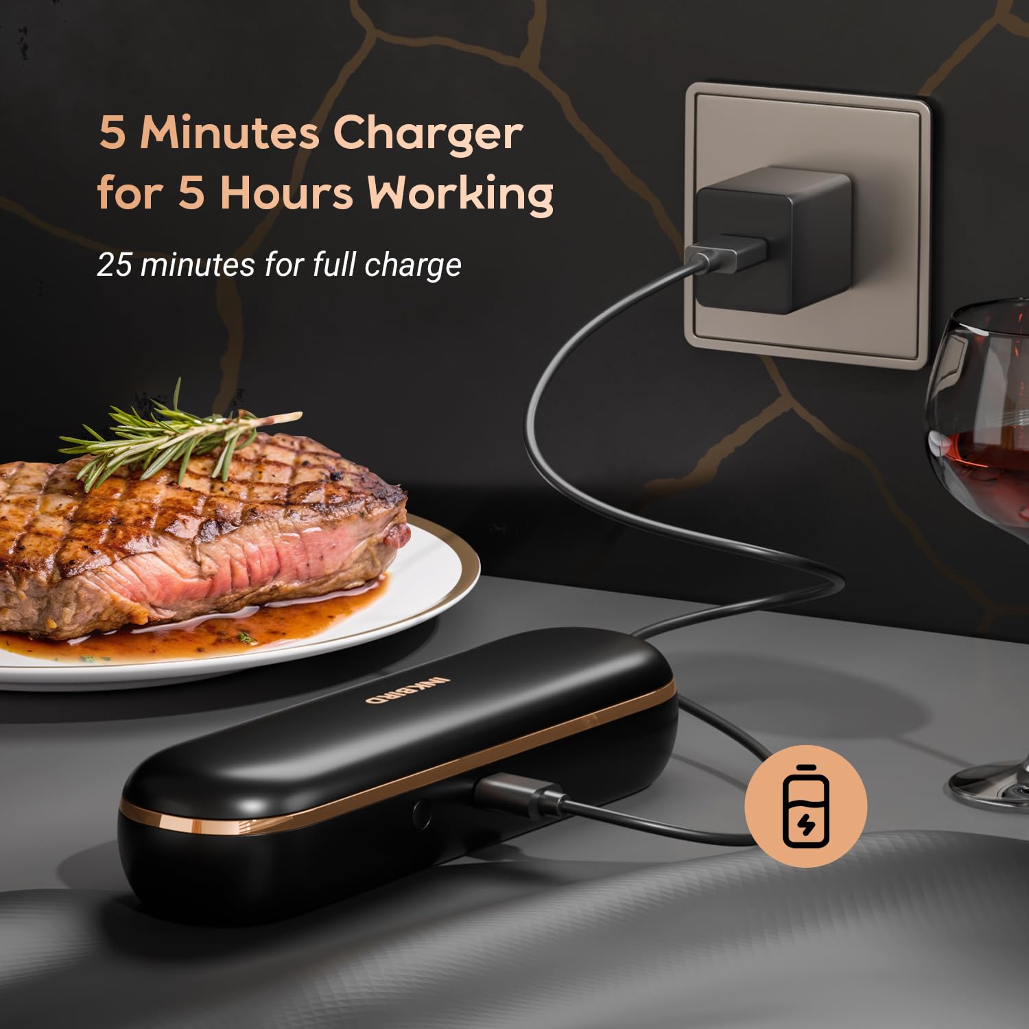 Inkbird Fleischthermometer Kabelloses, Grillthermometer Bluetooth mit 91m/300Fuß App-Steuerung IP67 Wasserdicht Bratenthermometer Meat Thermometer für Backofen Grill BBQ Smoker Küche Rotisserie