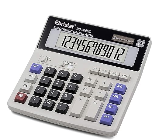 Calculadora de escritorio básica batería solar de doble energía con pantalla LCD grande de 12 dígitos y llaves de computadora grandes calculadora de