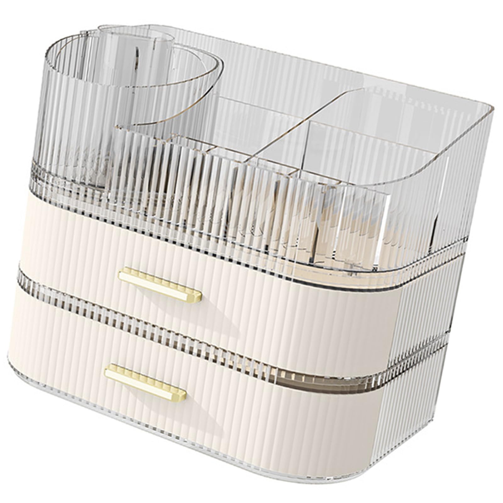 Make up Organizer aus Kunststoff mit um 360 Grad drehbarer Schubladenaufbewahrung, wasserdichtes Design für die Verwendung Badezimmer, ohne Bohren, benötigte Kosmetikbox