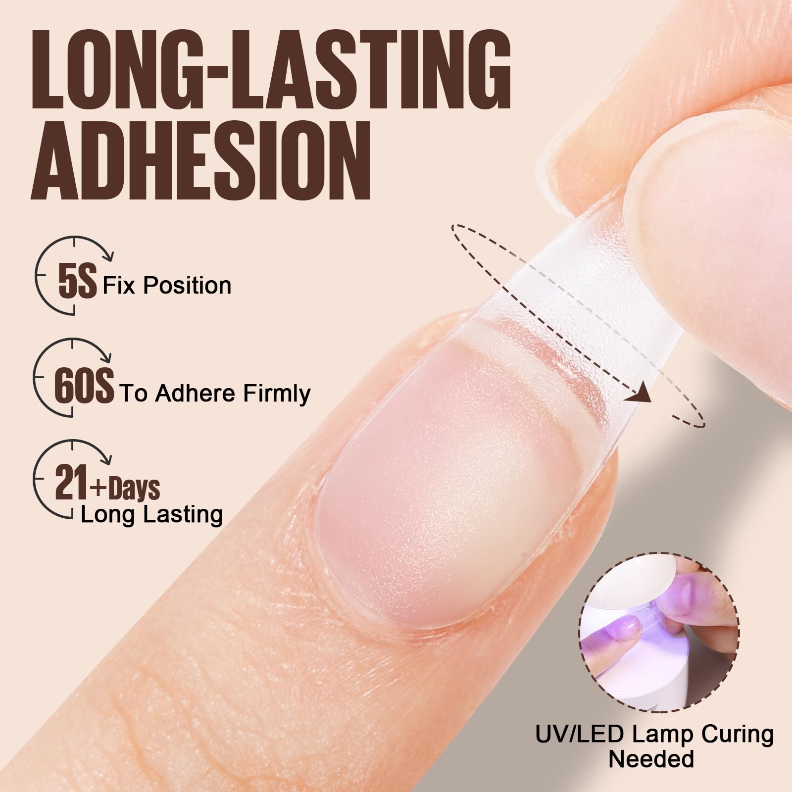 TOMICCA Klej do paznokci do sztucznych paznokci, 15ml klej do paznokci UV 4 w 1 Gel Nail Glue bardzo mocny do tipsów Press On Nail sztuczne paznokcie