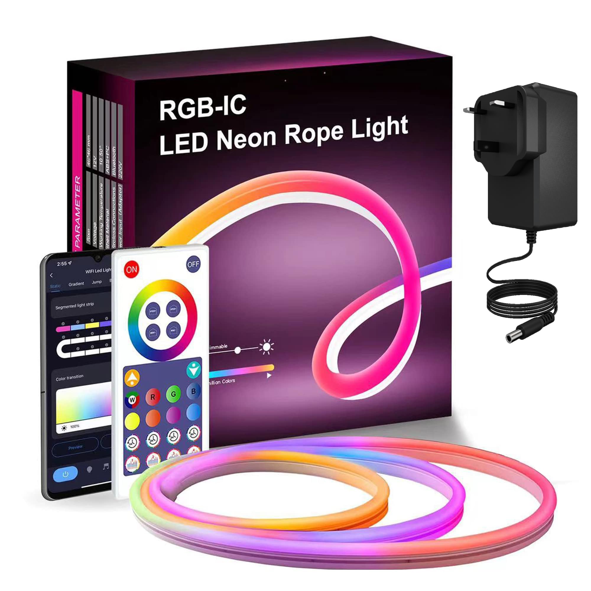 Sponsored Ad – NALACAL RGB-IC Neon Rope Light, with Music Sync by Wifi, DIY LED Rope Lights with Remote, Tuya Smart Life App Control, IP68 Waterproof, Works with Alexa and Google Assistant (3M)(KB2166)
