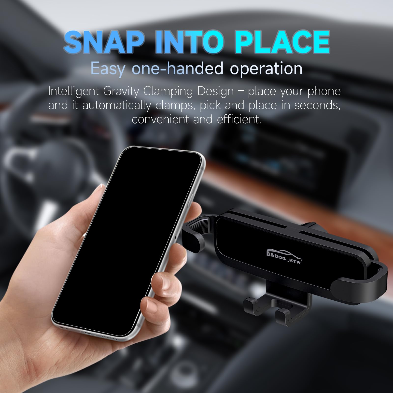 B&DOG XSIN Uchwyt samochodowy na telefon kompatybilny z RAV4 (czarny-A)