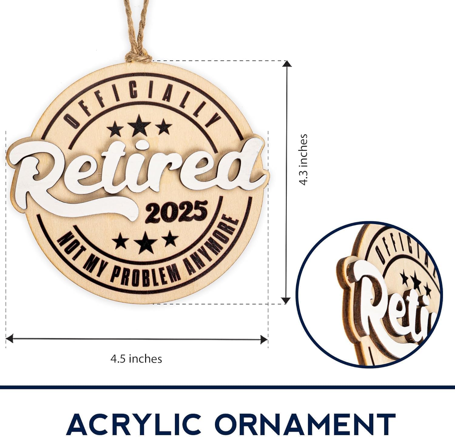 Happy Retirement 2025 Ornament, Funny Retired Gifts for Men Women, Unique Christmas Tree Decorations, Party Ornament Idea for Coworker, Teacher, Boss, Celebration Keepsake Gift - Image 5