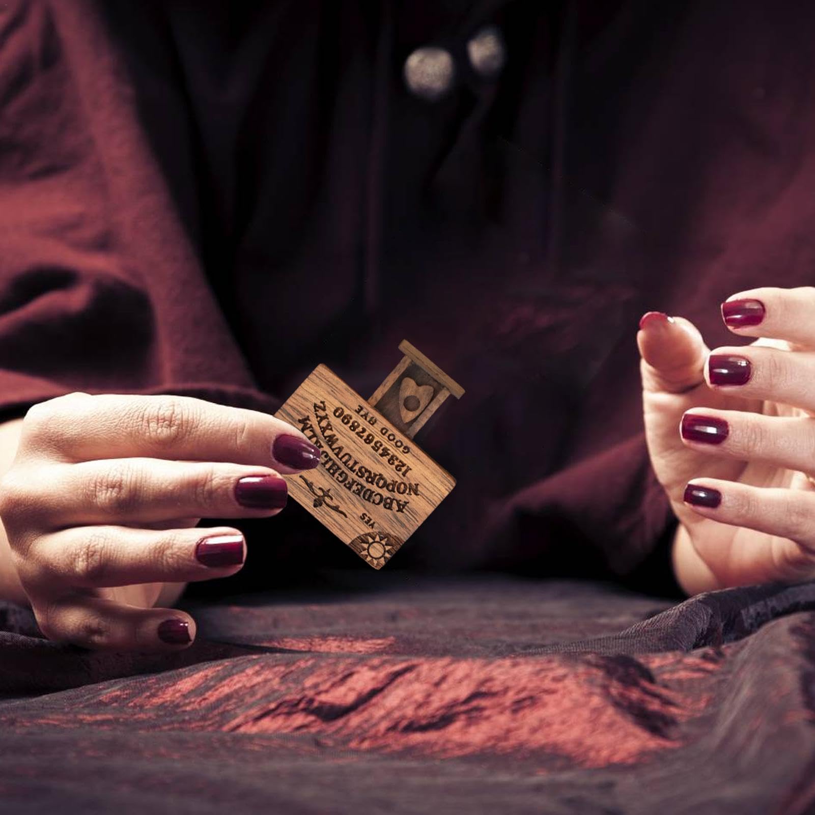 Oracle Divinatoire Planche Ouija En Bois Avec Planchette Cristal - Jeu