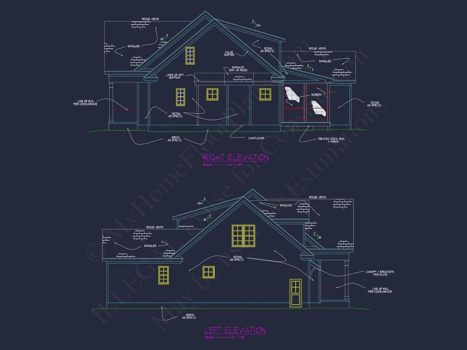 20-1119 HOUSE PLAN - Beautiful Southern House Floor Plan with 2 Stories and CAD Designs