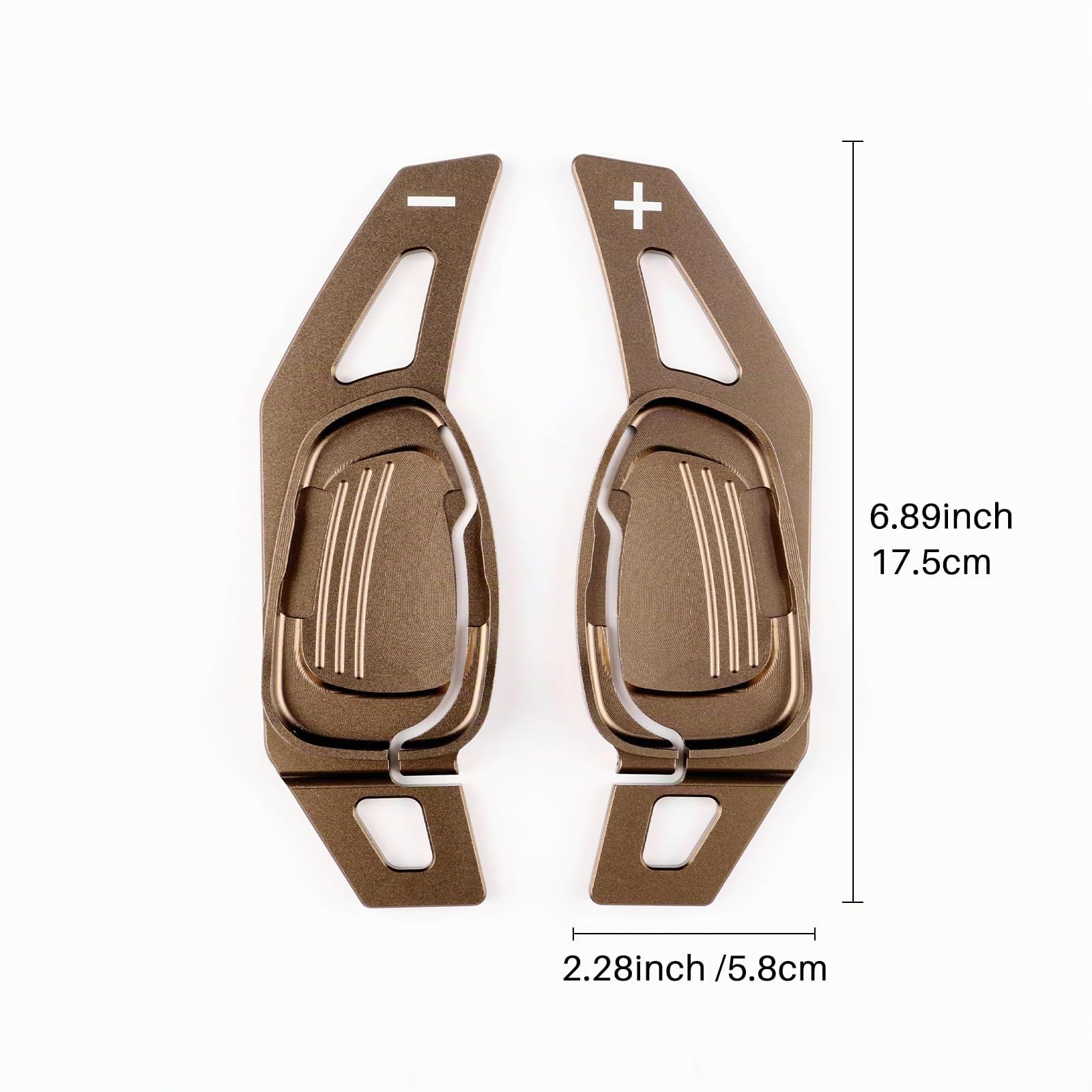 KUNGKIC Palette del cambio per auto per Seat Cupra Leon Ateca Formentor 2021 2022 2023 2024 2025, prolunga in alluminio, paddle shifter, estensione per volante, 2 pezzi (marrone)