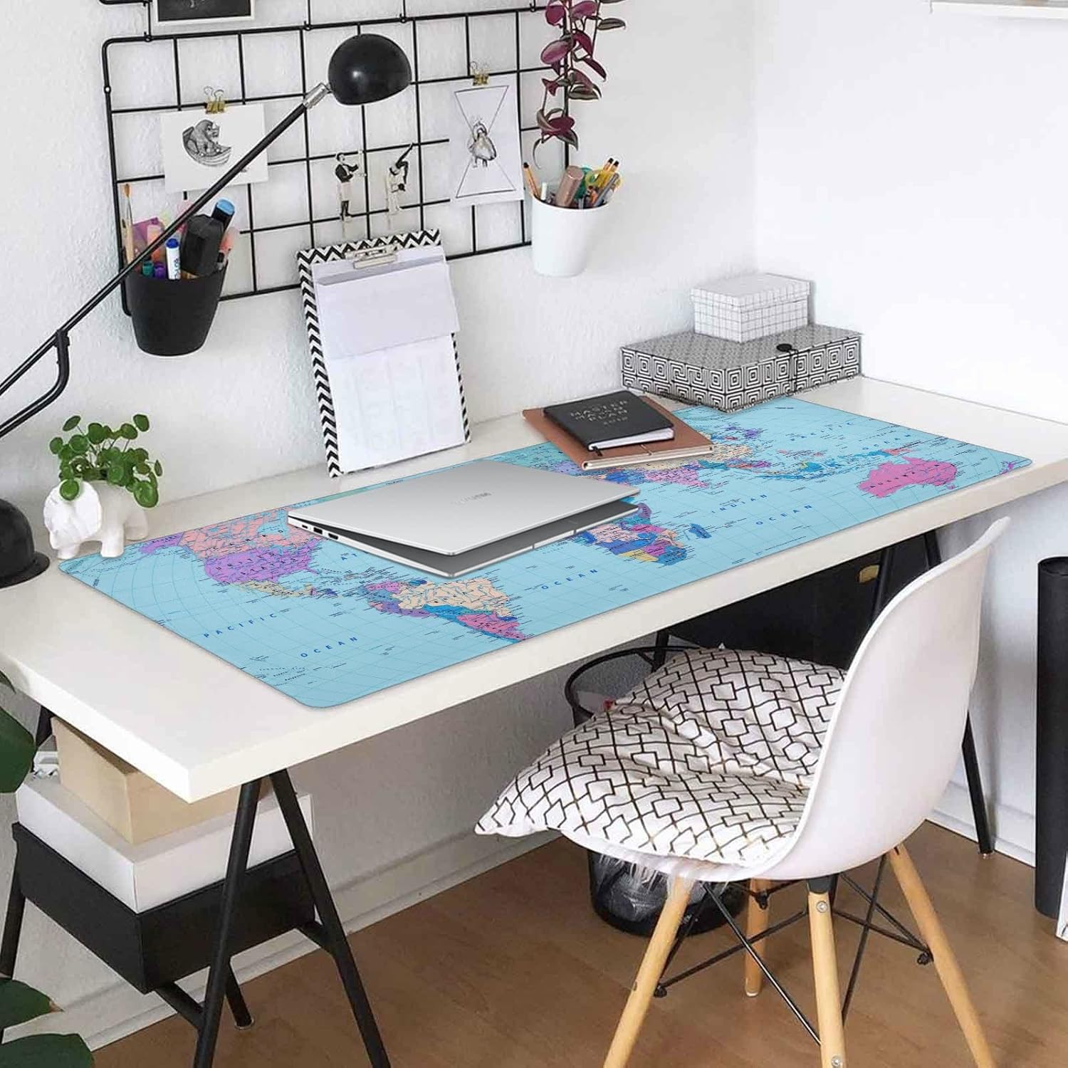 Colored World Map Large Mouse Pad, Gaming Mouse Pad Extended Computer Keyboard Mouse Pads Non-Slip Desk Mat for Office Home Game, 35.4 x 15.7 inch
