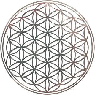 高級 フラワー オブ ライフ メタル ステッカー 金属製 シルバー 46mm オリジナル flower of life 生命の花 神聖幾何学模様