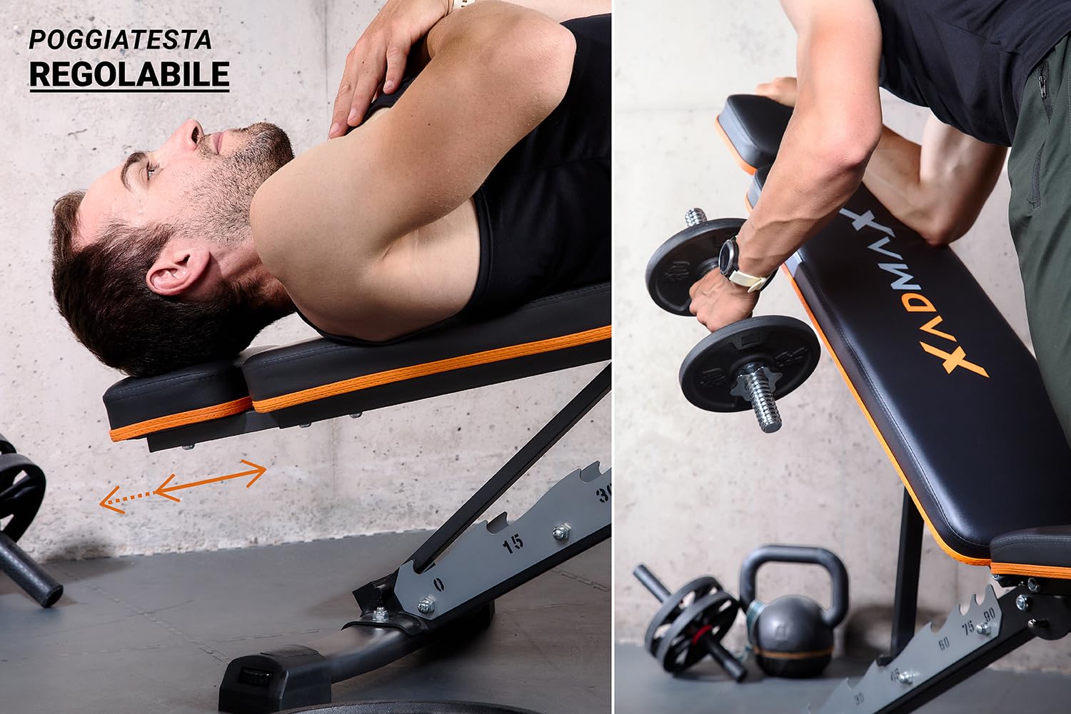 Panca Palestra Pieghevole, Panca Piana - Sopporta 360 KG, Molto Robusta e Resistente, per Allenamento a Casa con Pesi, Attrezzi Palestra Casa, Home Gym, Panche Pieghevoli