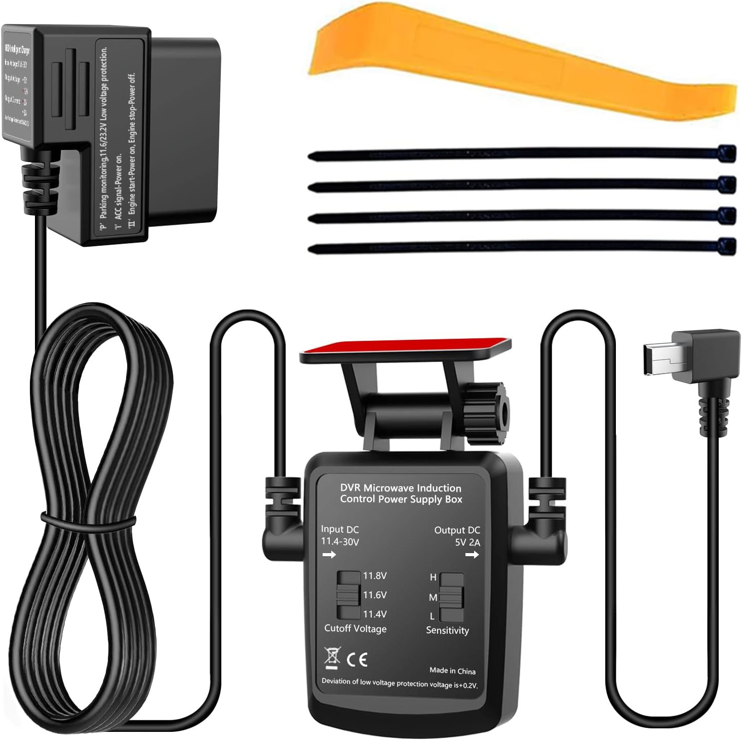 OBD Dash Cam Hardwire Kit, Mini/Micro/Type C Hard Wire Kit Fuse for