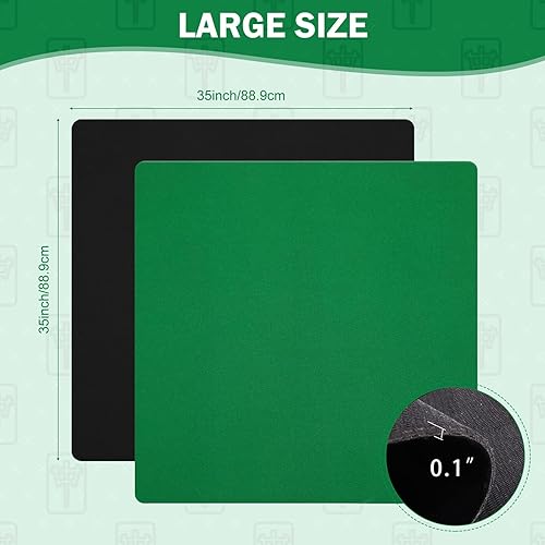 Miniatura 2 de Paquete de 2 tapetes Mahjong de 35 x 35 pulgadas con bolsas de transporte de goma antideslizante, reducción de ruido, cubierta de mesa Mahjong para