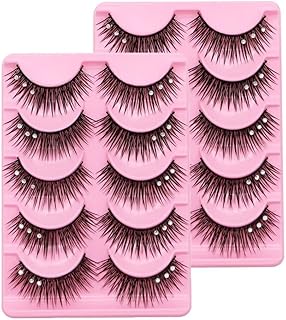 10 pares de pestañas postizas de diamante par...