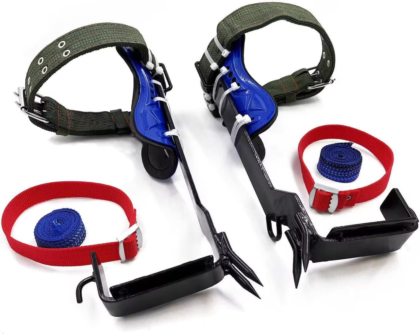 HTTMT- Upgraded Tree/Pole Climber Climbing Spike Kit, Safety Adjustable Belt Lanyard Rope Rescue Belt With 2 Sturdy Gears,Life Adventure,Picking Fruit,Hunting Observation [P/N: ET-OUTDOOR002-A-RAW]