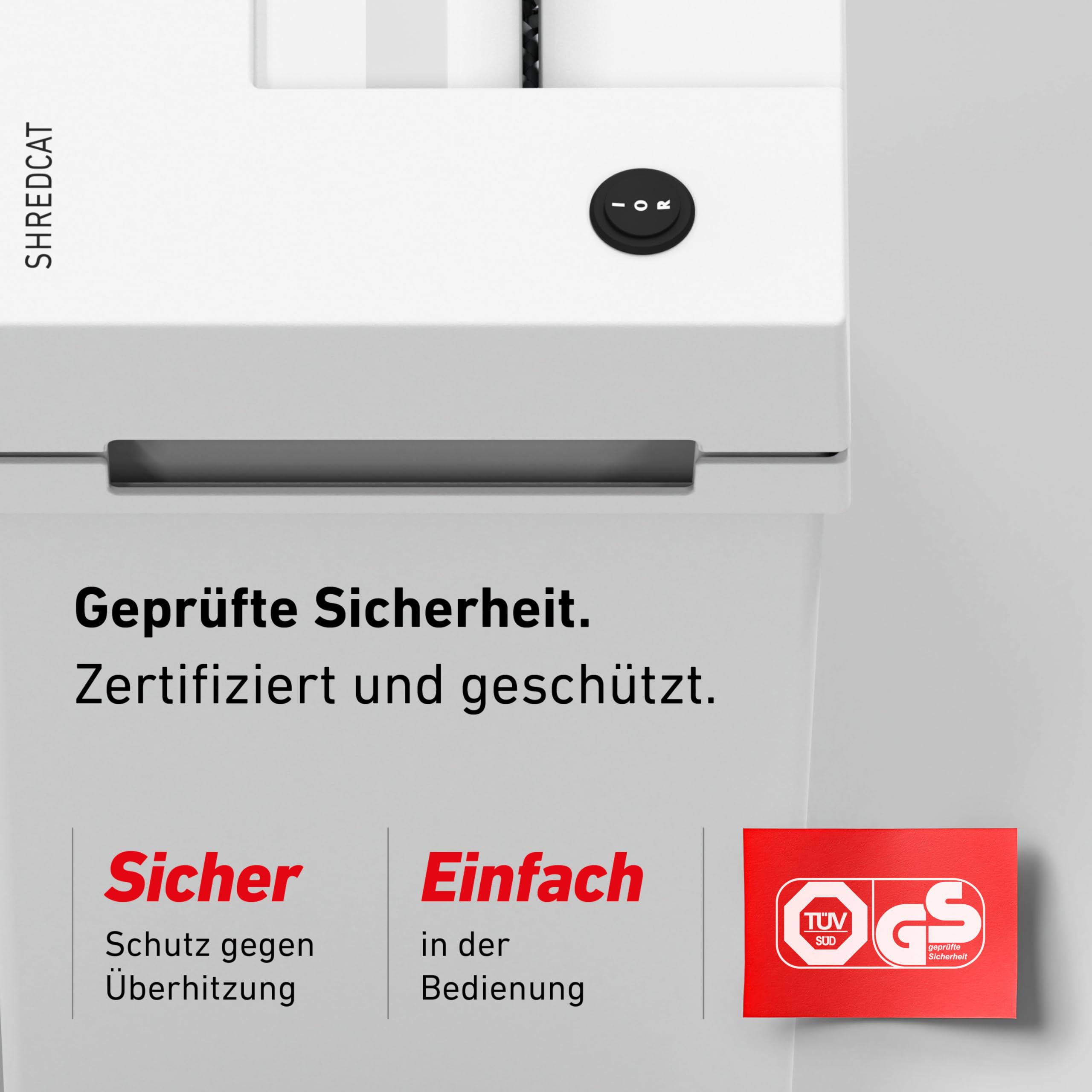 Aktenvernichter IDEAL Shredcat 8200 DataCare Edition inkl.Spezialöl & Datenschutz-E-Book,14 Blatt, Partikelschnitt 4x40mm, P-4 leise & zuverlässig, perfekt für sicheres schreddern im Büro/Homeoffice