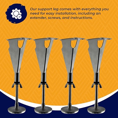 Miniatura 4 de Kings Brand Furniture Patas de soporte central de altura ajustable, patas de marco de cama para patas de apoyo central, patas de soporte de listones