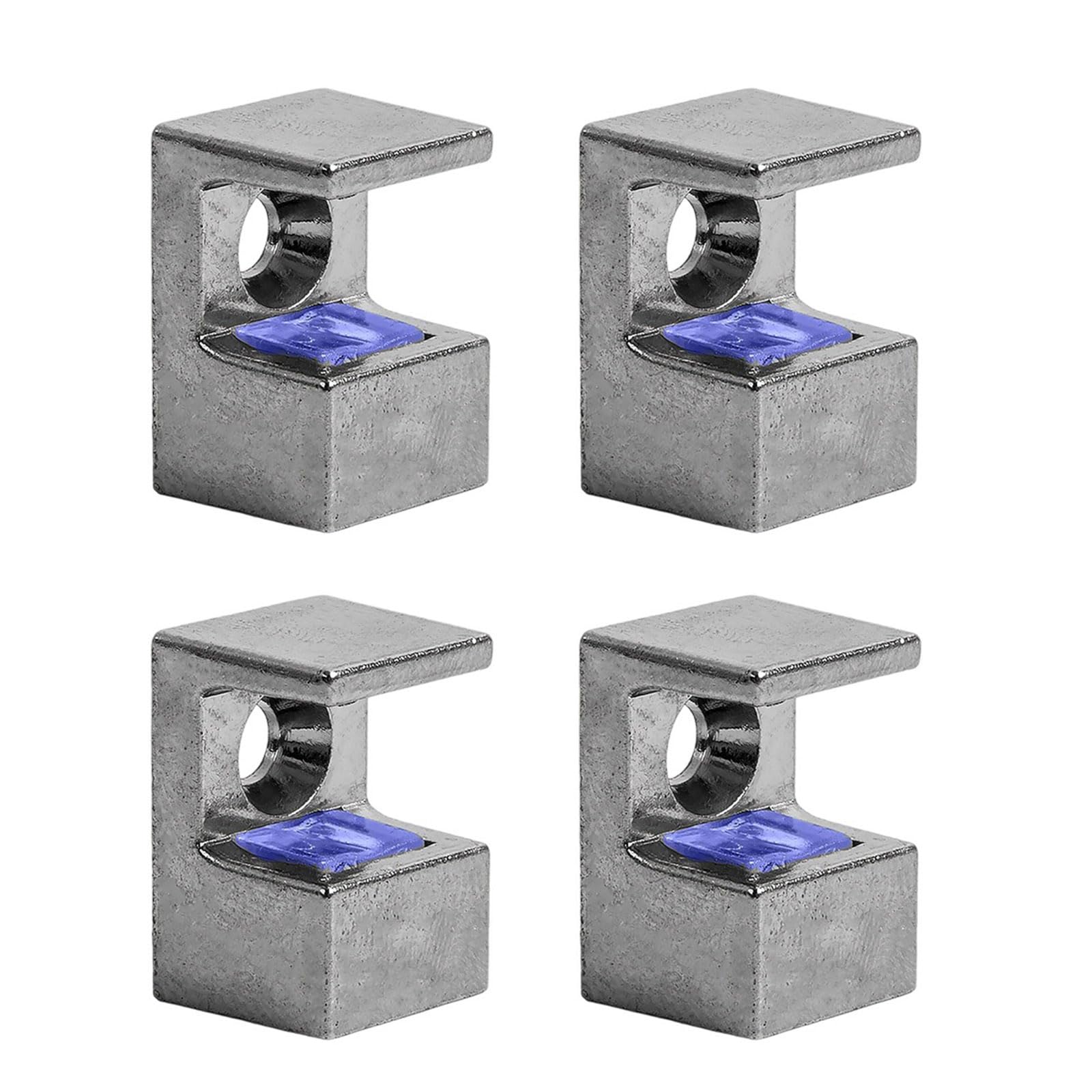 Tsophreniq 087 Silver Silk 4Pcs Practical Glass Brackets Holders Adjustable Sturdy Zines Alloy For 10 12Mm Glass With Durability Secure Adjustable Holders