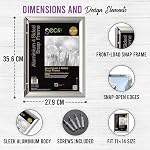 SECO Snap Frame Front Load Easy Open Poster Frame 11 X 14-Inch, Silver Anodized Frame (Sn1144)