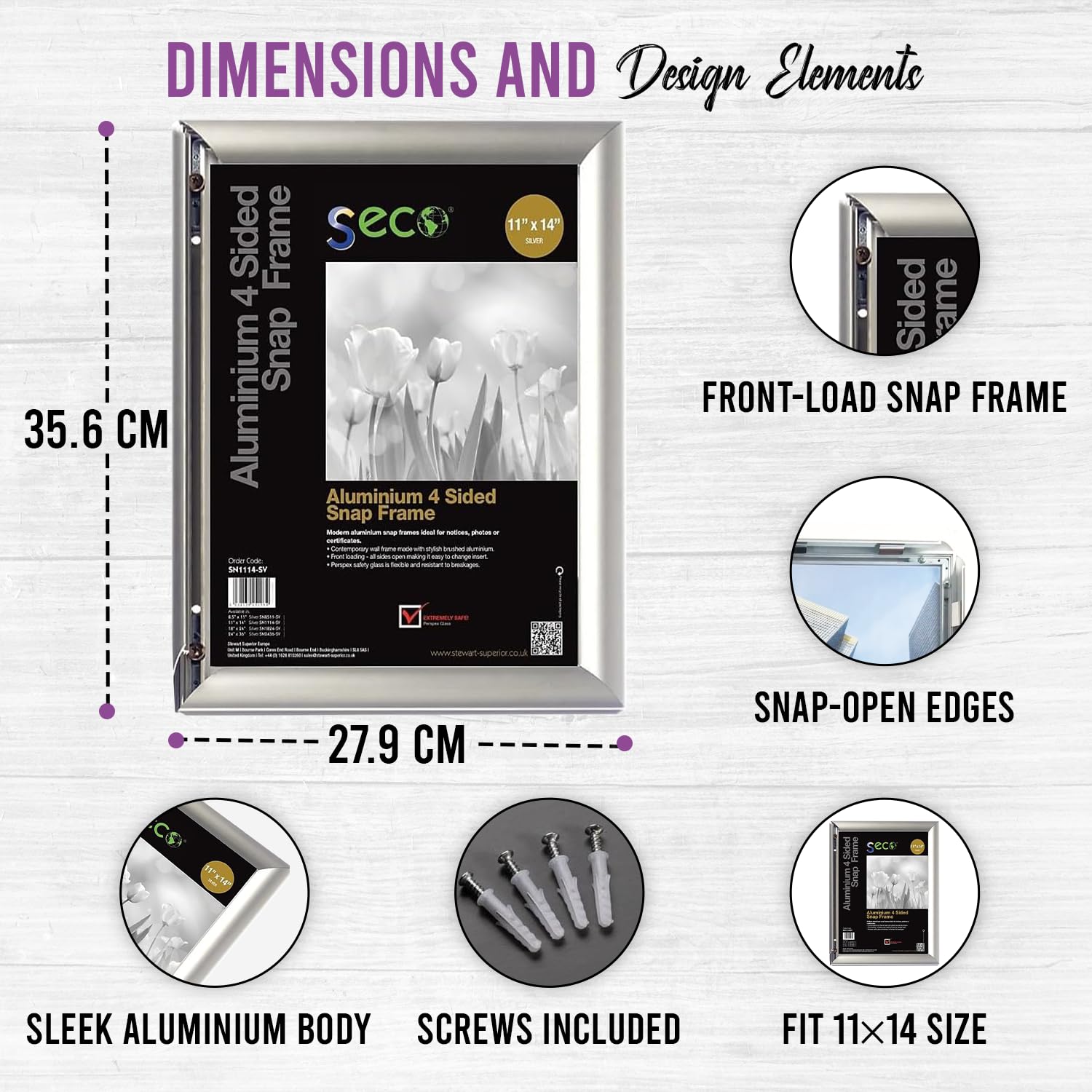 Amazon.com: SECO Front Load Easy Open Snap Frame Poster/Picture