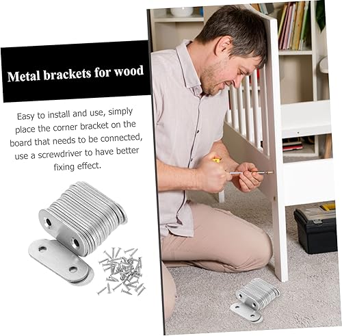 Miniatura 8 de Soporte de estante cromado 22 unids acero inoxidable placa de ángulo recto soportes de metal para madera plana