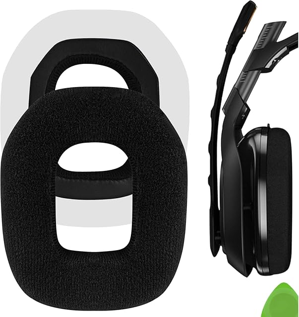 Geekria Comfort Velour Replacement Ear Pads for Astro A40 TR A50 Headphones Earpads, Headset Ear Cushion Repair Parts (Black)