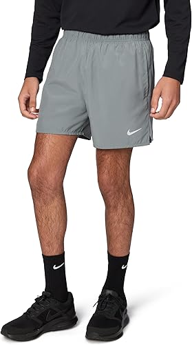 Nike Men's Challenger Dri-Fit 5" Brief-Lined Running Shorts, Smoke Grey/Smoke Grey/Reflective Silver, Small