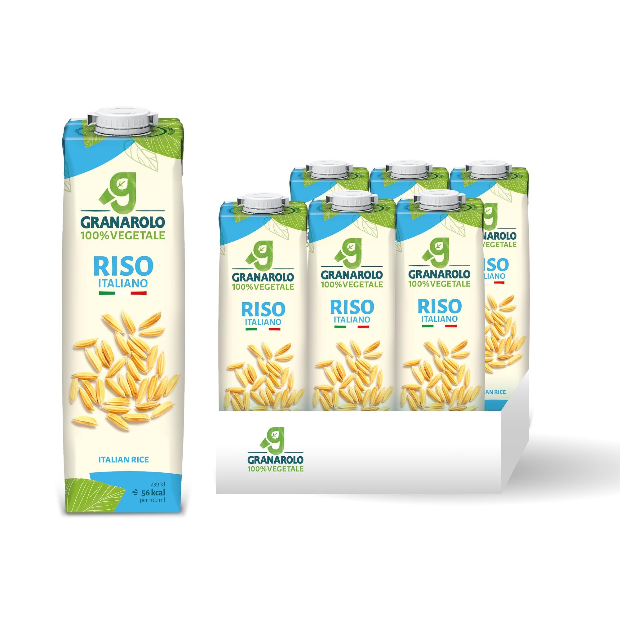 Granarolo, Bevanda di Riso da 1 Litro, 6 Confezioni di Bevanda Vegetale UHT a Base di Riso, 100% Made in Italy, Gusto Naturale, Senza Zuccheri Aggiunti, Senza Lattosio