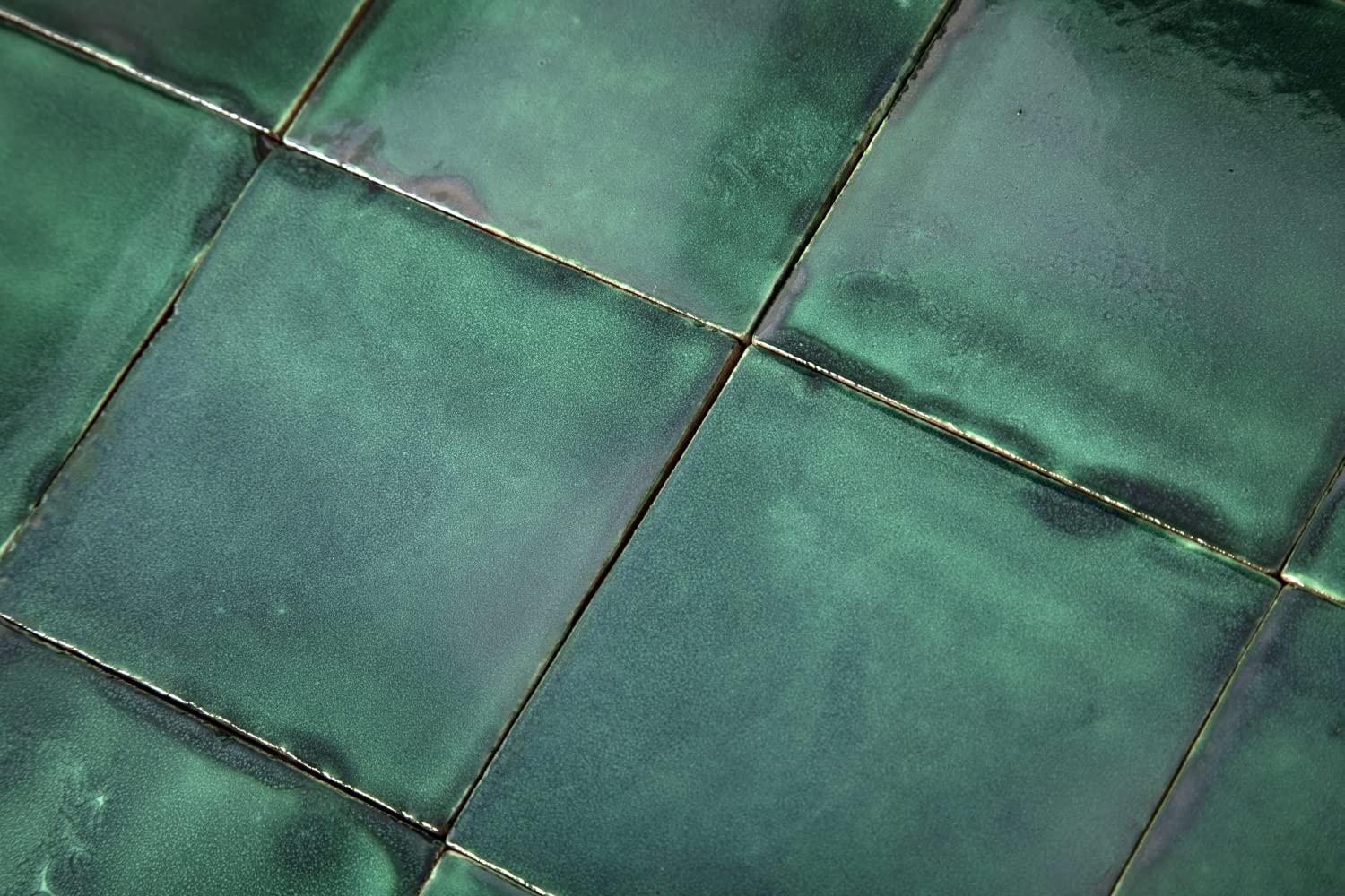 Cerames Azulejos verdes mexicanos monocolor Verde Deslavado - azulejos de mosaico, azulejos ceramica monocromáticos para cocina, baño, ducha | Un paquete de 90 baldosas verdes ceramica 10,5x10,5 cm