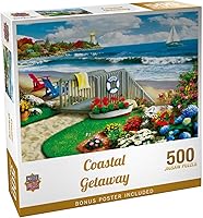 Vista 10 de MasterPieces Rompecabezas EZ Grip de 300 piezas, escena costera de playa, rompecabezas de piezas grandes para personas mayores, adultos y familia