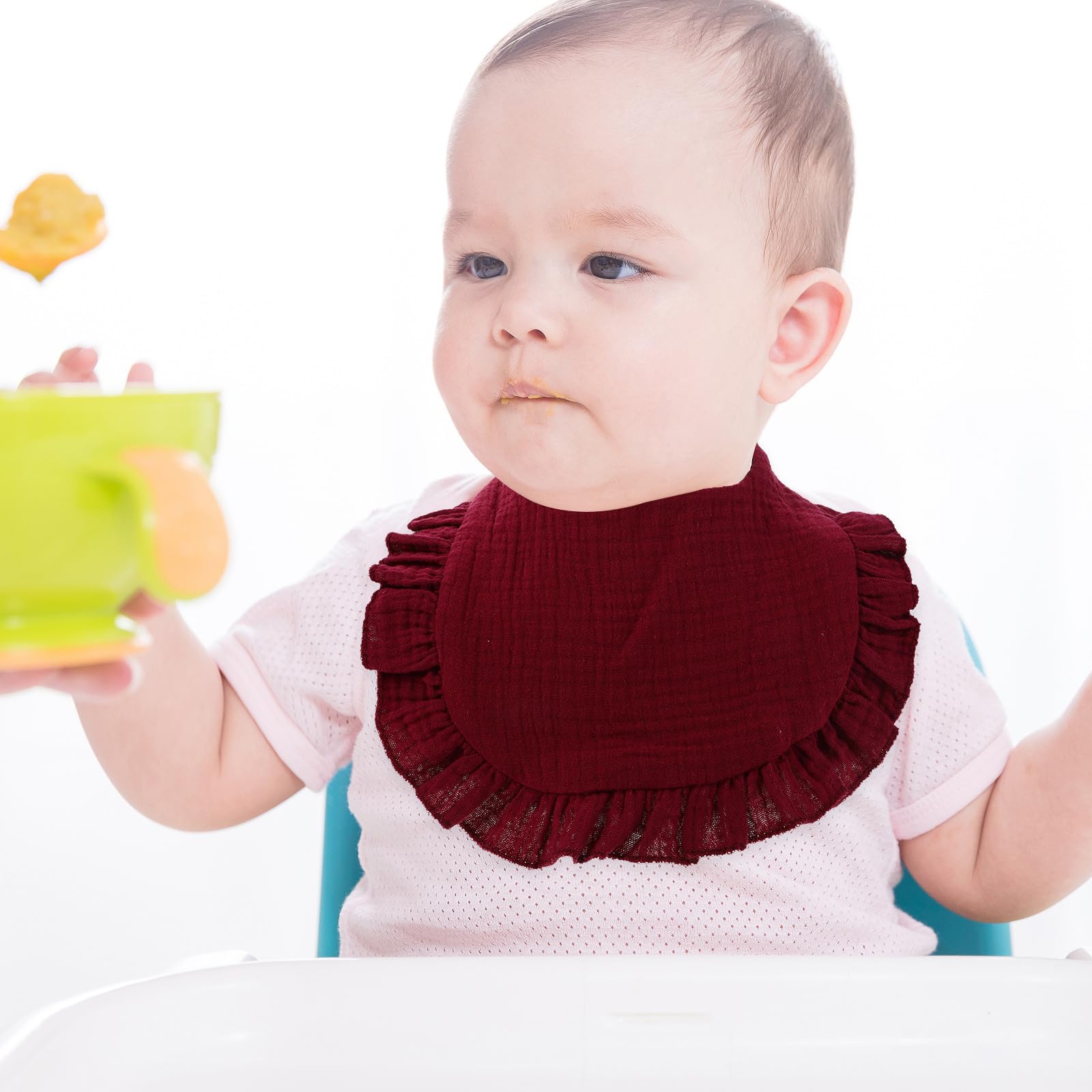 8 Stück Pack Lätzchen aus Weichem Baumwollmaterial Super Saugfähig Sabberlätzchen für Jungen und Mädchen Vielseitige Farbauswahl Geeignet zum Zahnen