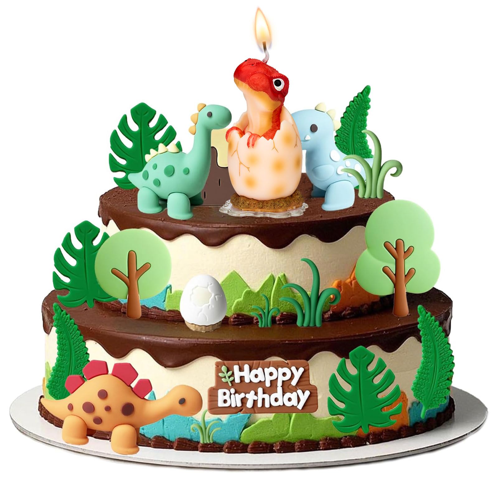 Vela de cumpleaños de bebé de dinosaurio rojo, para baby shower, cumpleaños y fiesta de Pascua, regalos para niños, celebración de vacaciones
