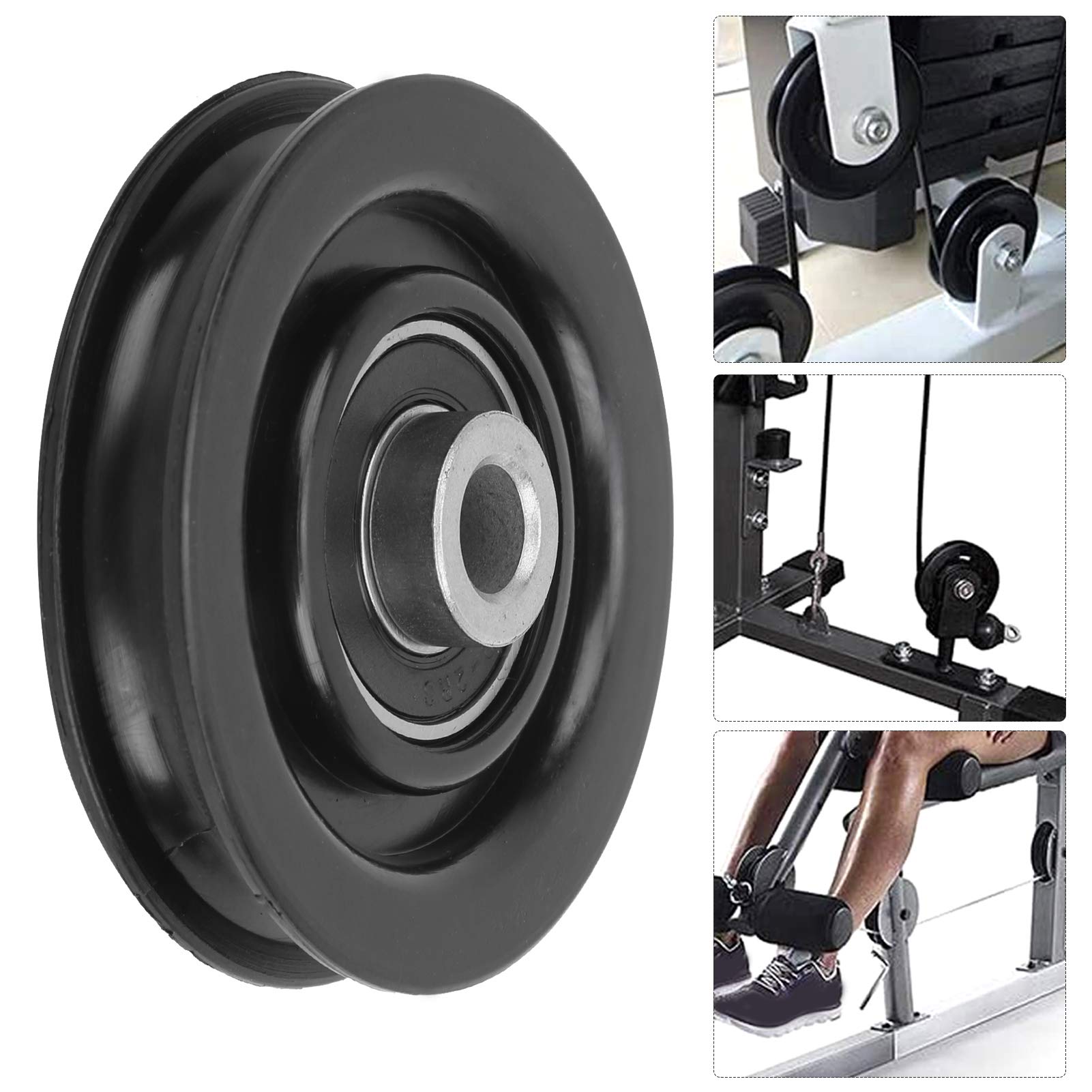 DAUERHAFT 10 Pz Nylon Palestra Cavo Puleggia , Diametro Esterno 75mm / 90mm , Rotazione di 360 Gradi Ruota di Trazione Puleggia Cavo Macchina Attacco , per Il Fitness(75mm)