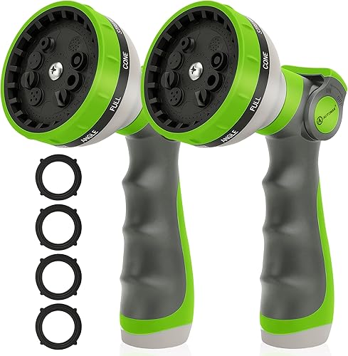 Miniatura 15 de AUTOMAN Boquilla de manguera de jardín - 10 patrones de pulverización ajustables, control de flujo con pulgar, boquilla de rociado de manguera