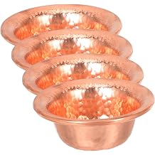 4Pcs Tibetan Buddhist Copper Offering Bowls Wear Resistant Water Bowls for Rituals Yoga Temple Decoration Collectible Gift