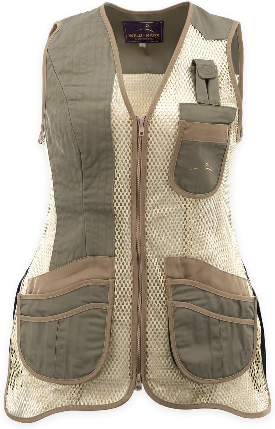 Wild Hare Shooting Gear Womens Comfort Fit Mesh Vest, Sage and Khaki